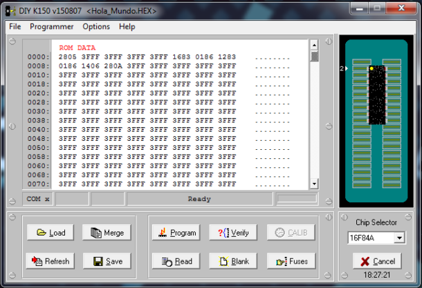 encender y apagar un led con pic 16f877a mplab